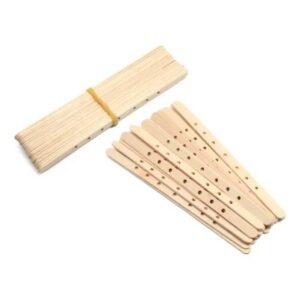 Sujeta Pabilo de Madera 7 orificios 20 piezas